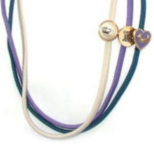JUICY COUTURE HAIR HEADBANDS HEART LOGO CHARMS SET OF 3